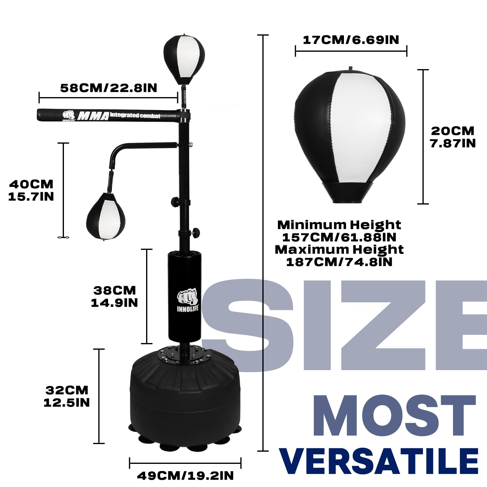 Black Mamba Reflex Punching Bag Adjustable Boxing Speed Trainer