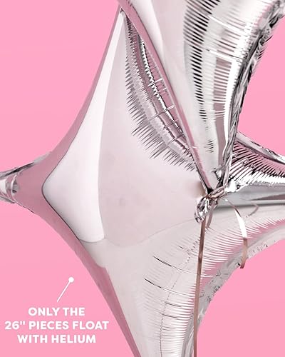 Miniatura 5 de xo, Fetti Globo de cumpleaños plateado brillante – 6 piezas | Decoraciones de fiesta de cumpleaños, despedida de soltera, aniversario, graduación