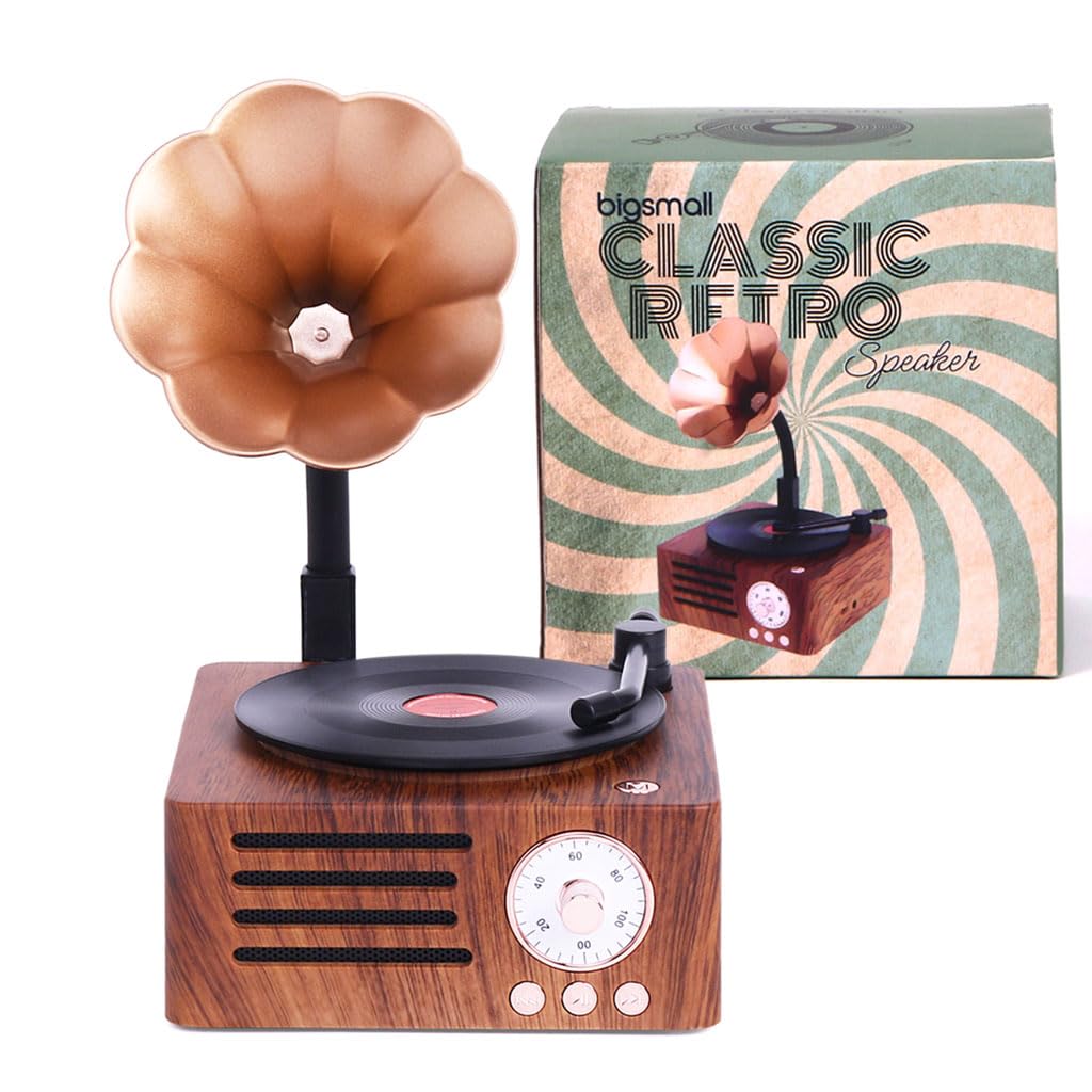 Vintage Gramophone Bluetooth Speaker – Premium Retro-Style Portable Decorative Speaker with Hands-Free Calling, Rich Sound Quality, 6-Hour Battery Life Rich Sound Experience, Original Design.-image-20
