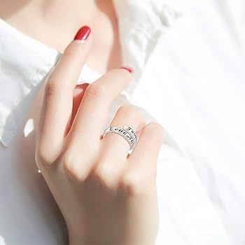 Amazon.com: AXELUNA 925 Sterling Silver Ring I am Enough