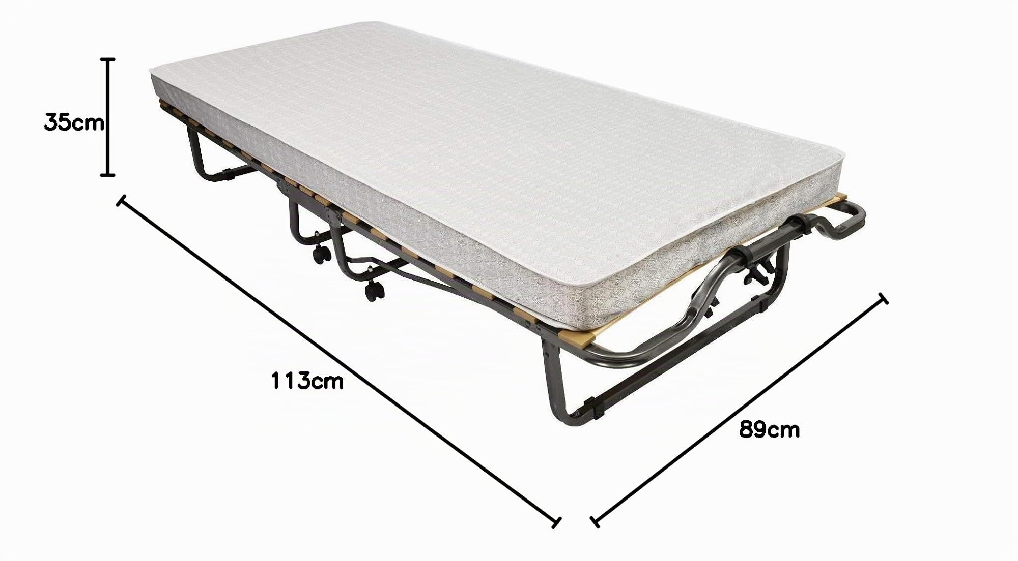 Veraflex Colonia - Cama de Invitados Plegable (90 x 200 cm, Incluye colchón y funda protectora)