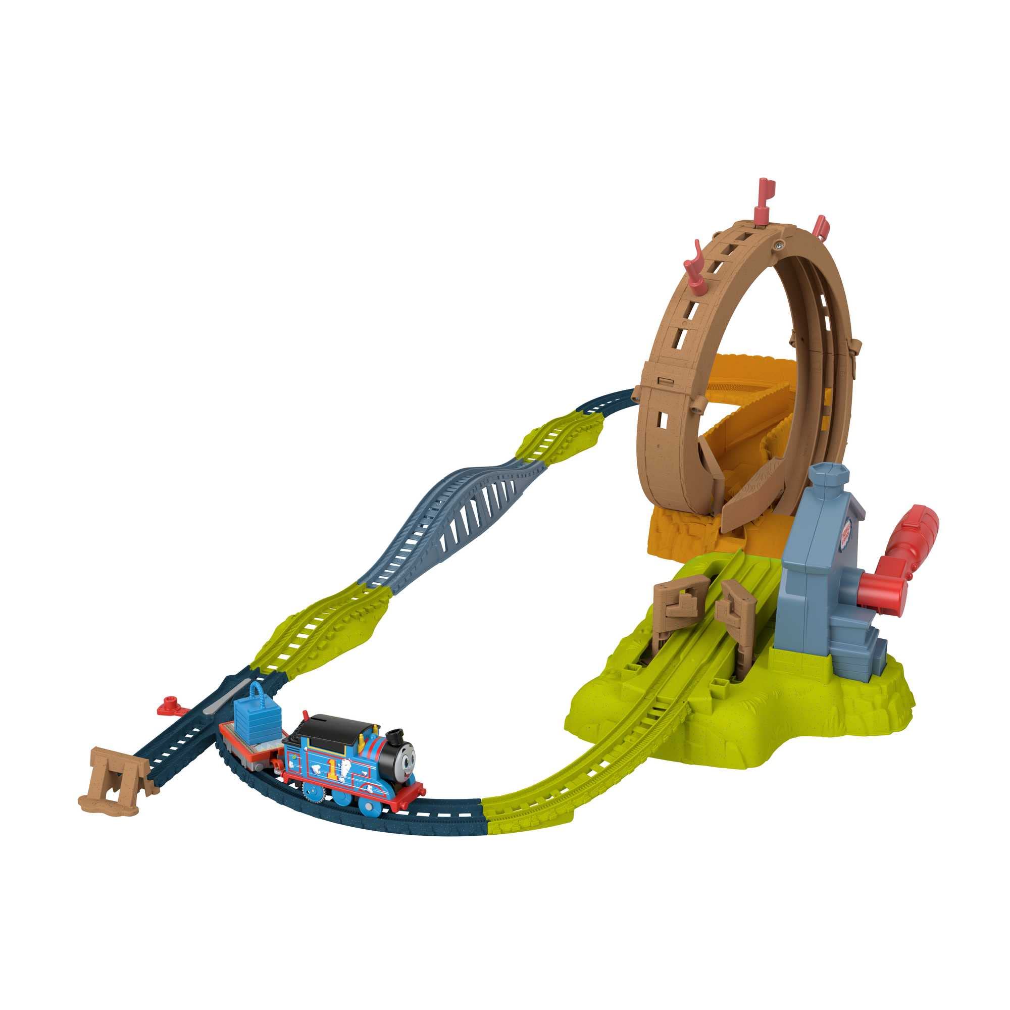 Thomas & Friends Price HMB93 - Thomas & Friends Looping-Betriebshof, batteriebetriebenes Lok- und Schienenset, Spielzeug für Kinder ab 3 Jahren