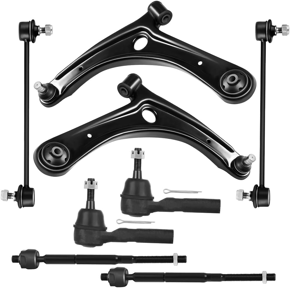 OCPTY - New 8-Piece fit for 2007-2012 for Dodge Caliber 2007-2014 for Jeep Compass Patriot - 2 Front Lower Control Arm And Ball Joint - Passenger Driver Side 2 Inner 2 Outer Tie Rod End 2 Sway Bar