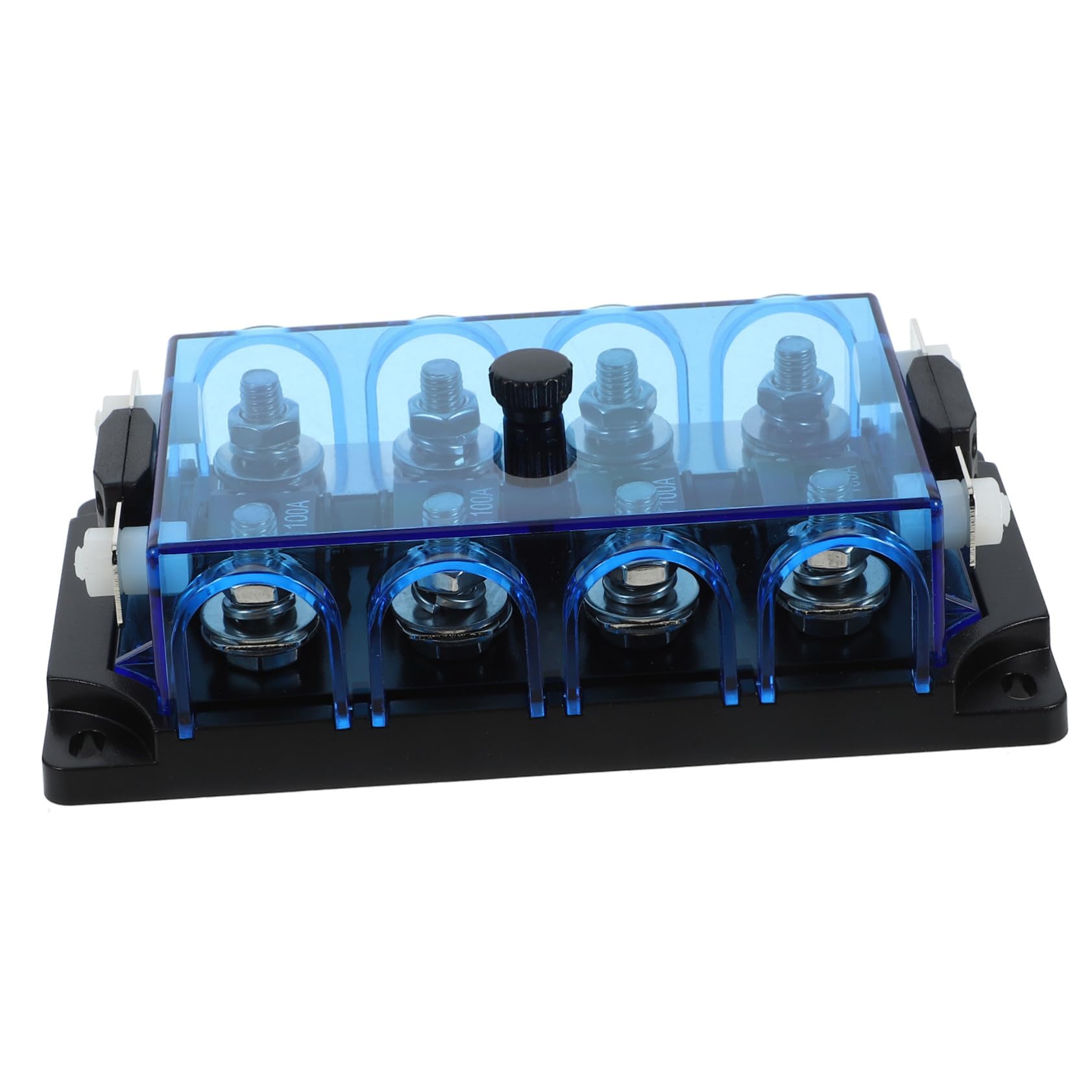 GLEAVI Caja de Fusibles para Coche de 4 Vías, Portafusibles de Plástico Negro para Moto y Automóvil, Instalación Fácil, Protección Eléctrica