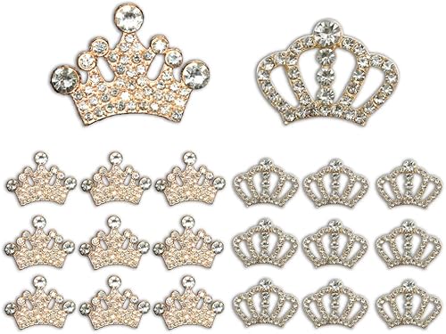 Miniatura 8 de 20 diamantes de imitación de corona para manualidades, manualidades, fabricación de joyas, carcasa trasera del teléfono, decoración de boda