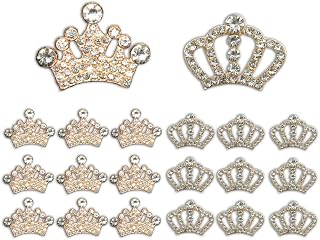20 Pcs Crown Rhinestones for Crafts Crystal Crowns Flatback Crown Embellishments Crown for DIY Crafts,Jewelry Making,Phone Back Shell,Wedding and Present Decoratin (Gold)