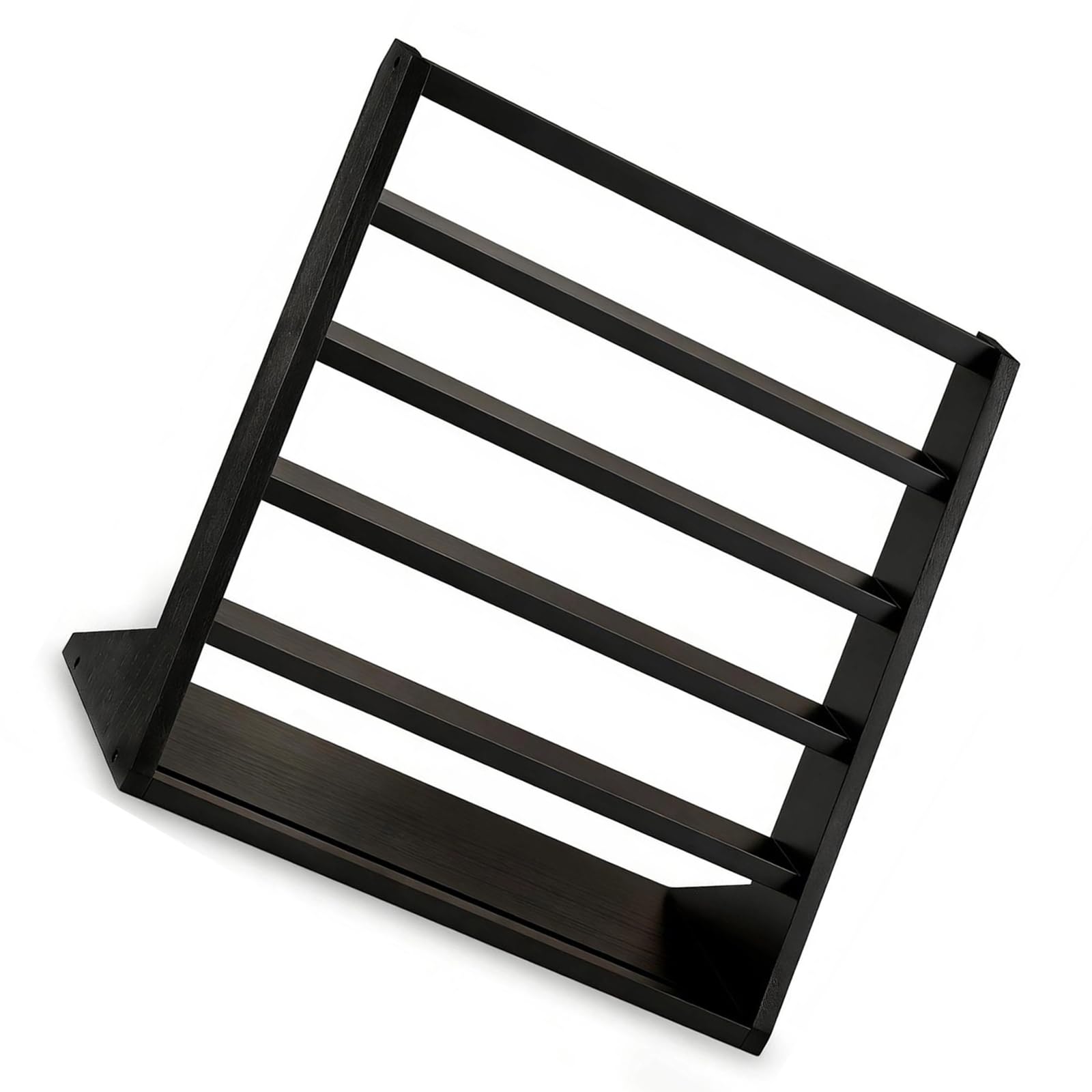 HDOYTXXM Hardwood Multi Layer Card Stand with Secure Slots Holds 25 Collectible Cards on Desktop Staircase Card Holder Wooden