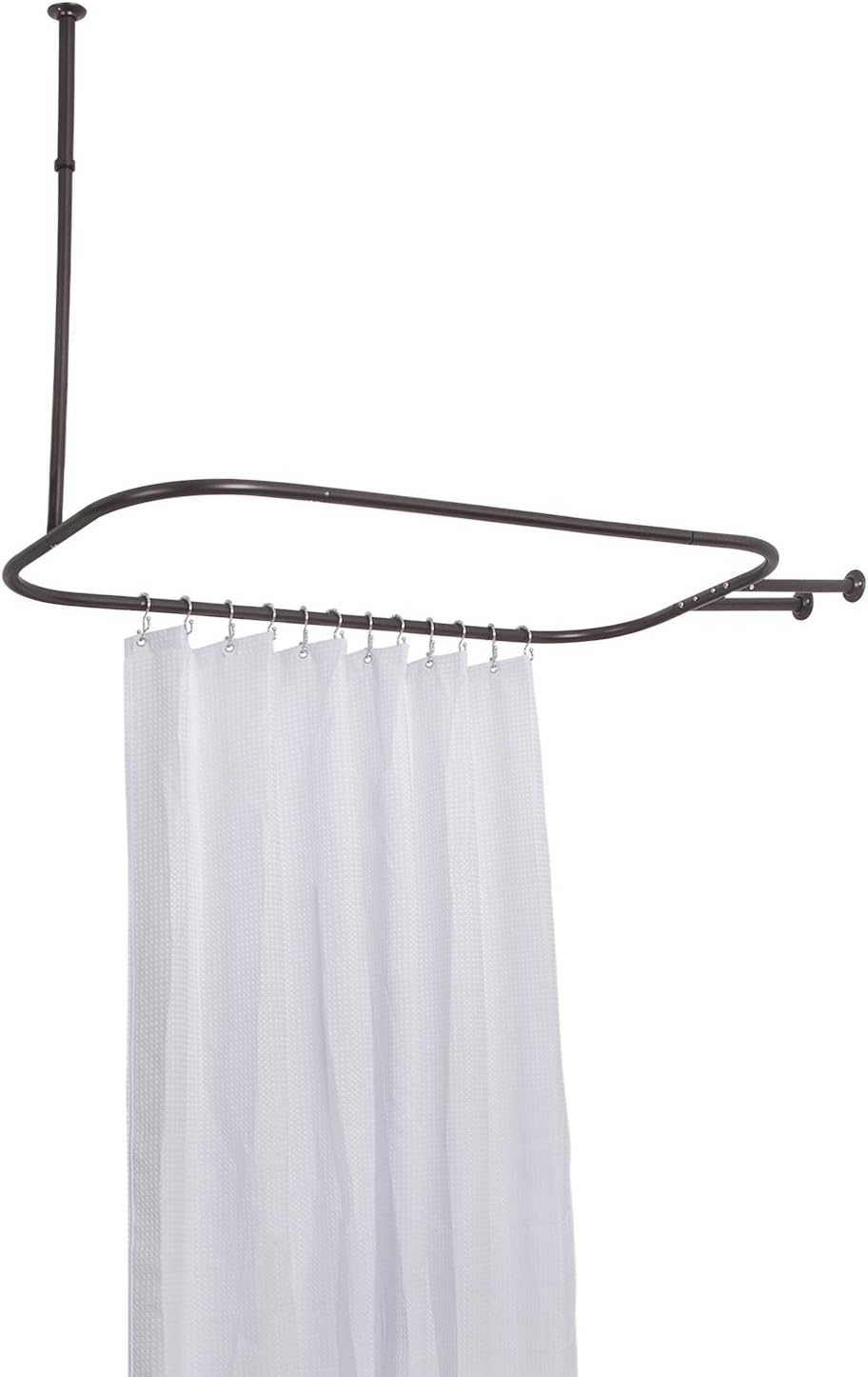 Utopia Alley Wall Mounted Hoop Shower Rod for Clawfoot Tub, Ceiling Mounted with Adjustable Support, Stylish & Comfortable Bathroom Decor, Oil Rubbed Bronze (58.3"L x 24"W)