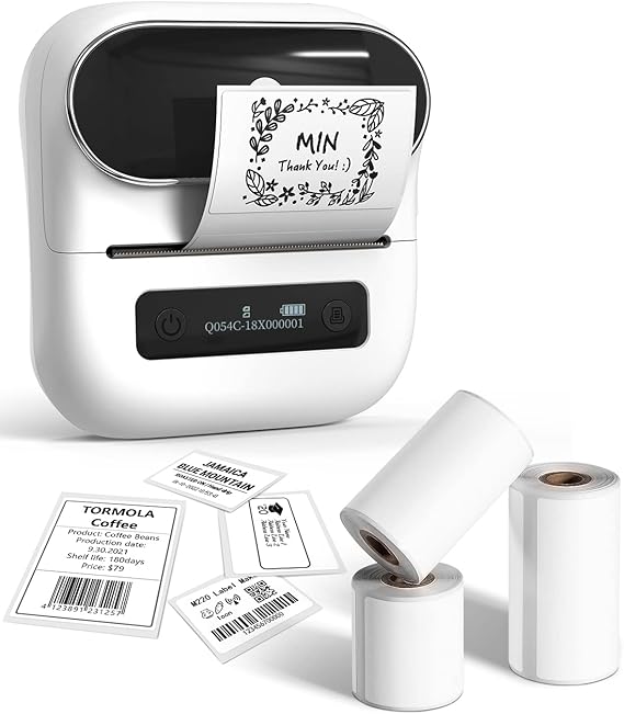 Phomemo M220 Label Maker, New Flagship 3.14 Inch Bluetooth Thermal Label Printer for Barcode