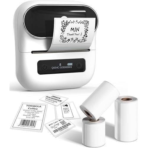 M220 Label Maker, Phomemo New Flagship 3.14 Inch Bluetooth Portable Thermal Label Printer for Barcode, Address, Labeling, Mailing, File Folder Label, Easy to Use, Support Phone&PC, With 3 Coiled Label