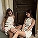 GOTHPICKUS Womens Y2K Boho Two Piece Skirt Set Pleated Ruffled Backless Sexy Crop Tank Tops Lace Up See Through Outfits (Beige,Medium)