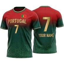 Portugal Soccer Jersey, Custom Name Number Portugal Football Jersey Fan Shirt for Men Women, Game Day Sportwear