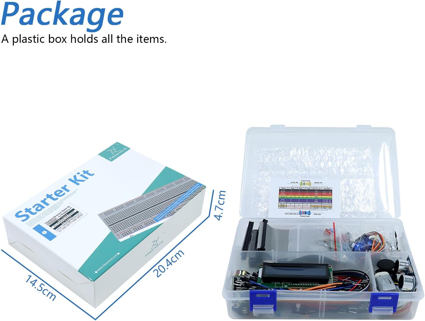 Freenove Ultrasonic Starter Kit for Raspberry Pi 5 4 B 3 B+ 400 Zero 2 W, 820-Page Detailed Tutorial, Python C Java Scratch Processing Code, 171 Items, 108 Projects (Raspberry Pi NOT Included)