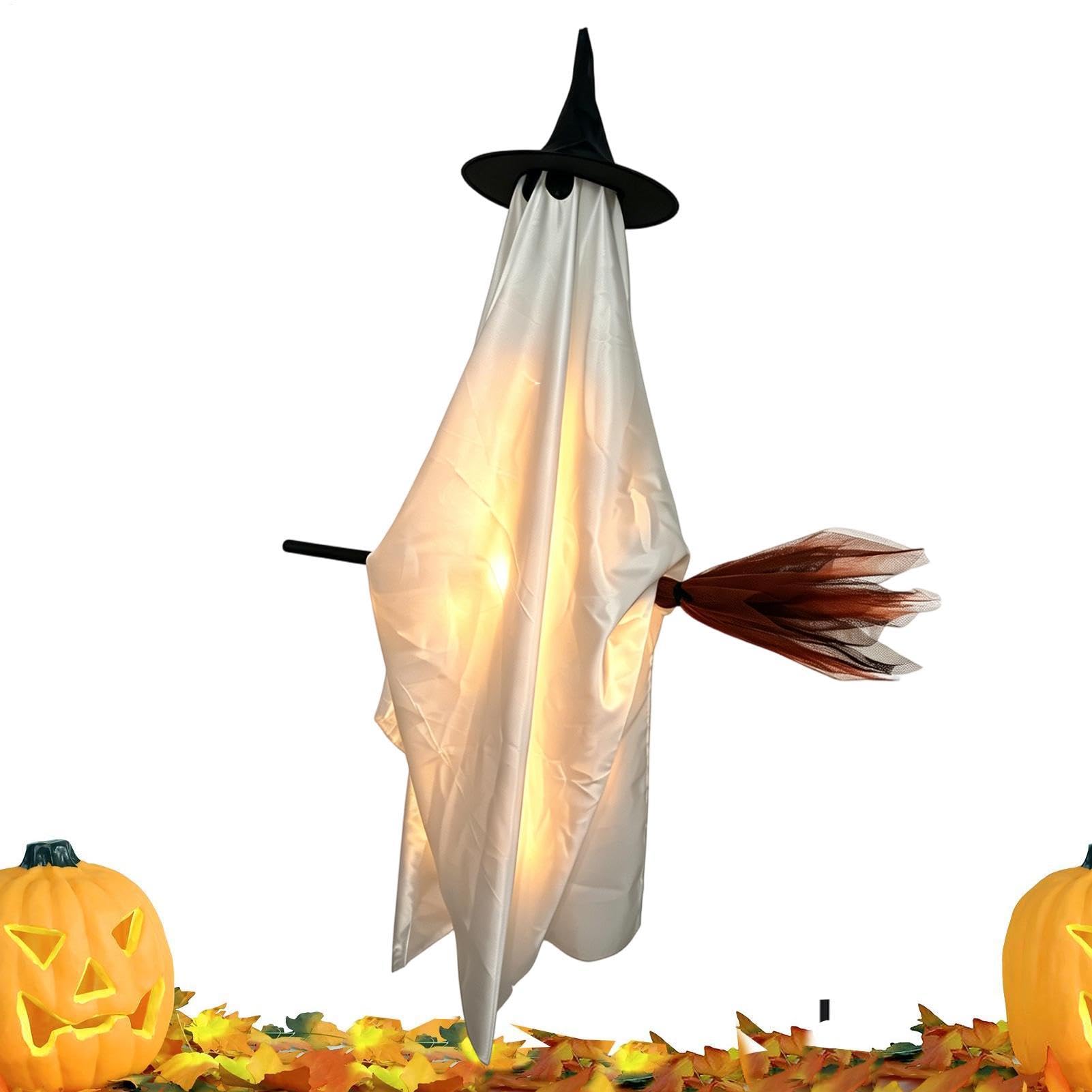 Latająca dekoracja na Halloween, oświetlony straszny rekwizyt, praktyczna pomoc na imprezę, funkcjonalne akcesoria świąteczne, dekoracyjne akcesoria zewnętrzne, na podwórko, patio, podwórko, werandę