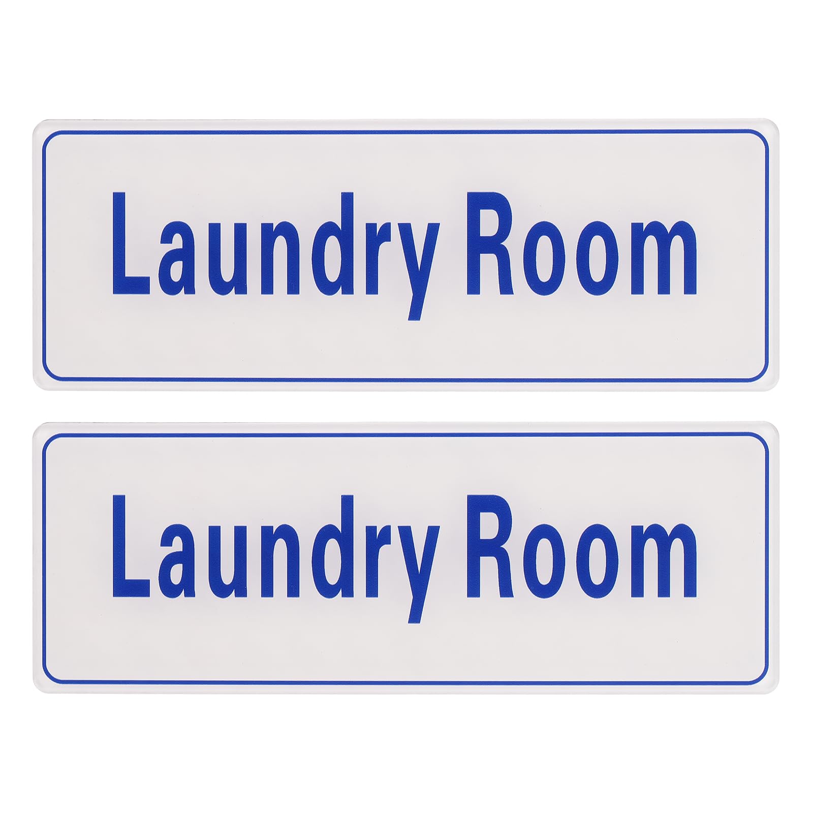 PATIKIL 9"x3" Laundry Room Sign, 2Pcs Room Door Sign Self-Adhesive Door Sticker Acrylic Wall Signage Easy Installation for Indoor Outdoor Home Business, White with Navy Blue Text