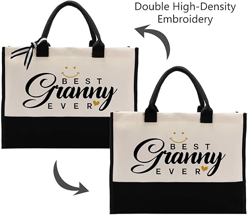 Miniatura 5 de Bolsa de lona para abuela, Best Granny Ever, bolsa de lona de algodón, regalo del día de la madre para abuela, regalo de cumpleaños de abuela, bolsa