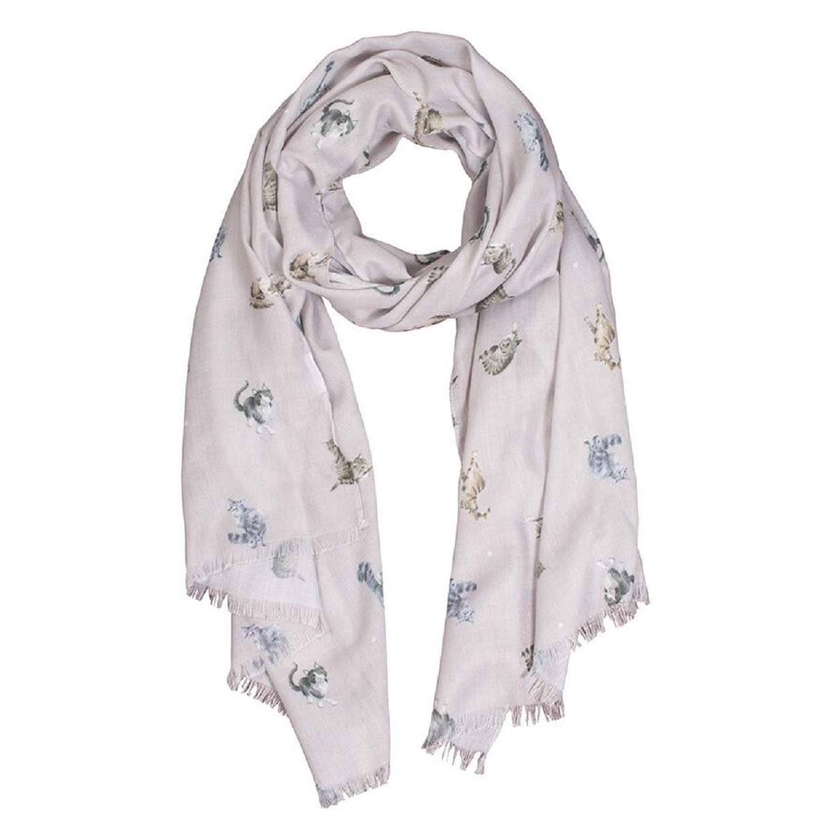 Wrendale Designs by Hannah Dale - Glamour Puss Lightweight Cat Scarf - 70cm by 190cm