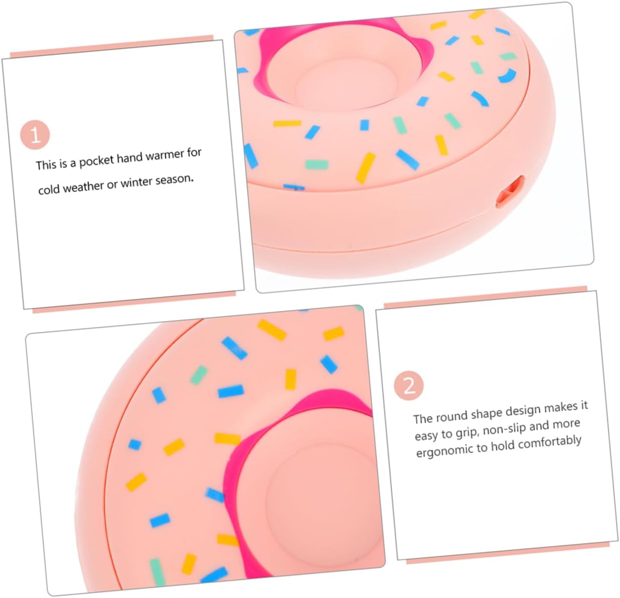 FOYTOKI 2 Sets Rechargeable Hand Warmers Portable with Temperature Levels Ergonomic Design for School Office - Image 6