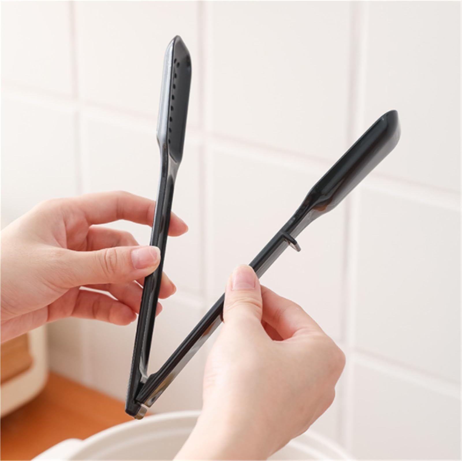 Szczypce do Bufetu Szczypce Do Grilla Ze Stali Nierdzewnej Nadają Się Do Serwowania Potraw, Smażenia, Pieczenia Steków Grillowania, Serwowania(Black)