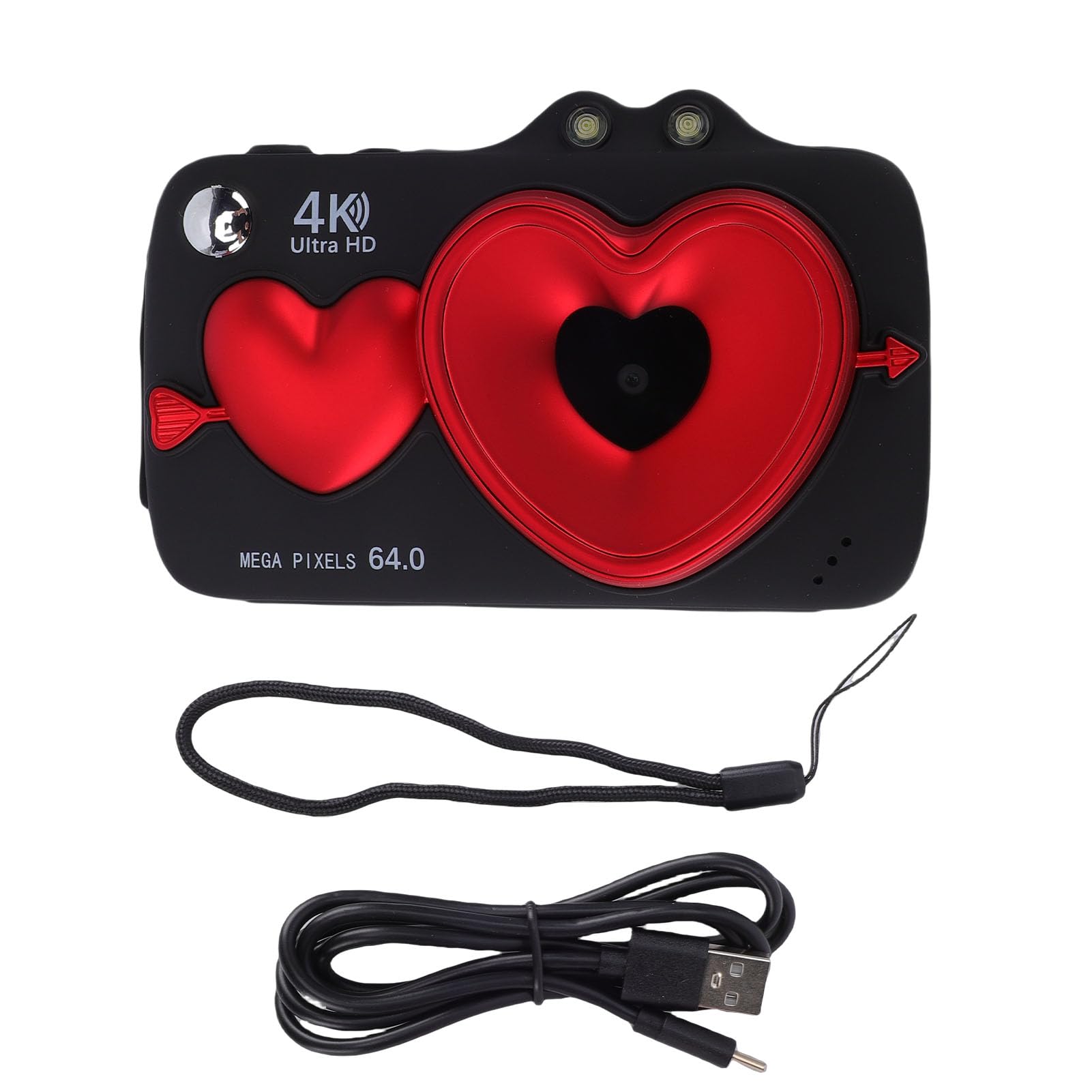Jiawu Fotocamera 4K, Registrazione 4K da 64 MP con Zoom Digitale 18X per Vlogging, Fotocamera Portatile Compatta con Schermo da 2,8 Pollici, Luce di Riempimento Incorporata per Bambini, Ragazzi,