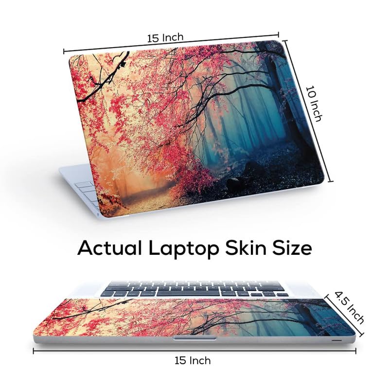 Image of Floral D42 Top+Wrist Pad Vinyl Laptop Skin /Sticker /Cover for 15 to 15.6 Inches Laptops Laminated-Removable-HD Quality Compatible for Hp-Dell-Sony-Lenovo-Asus etc.(15x10 Inches)