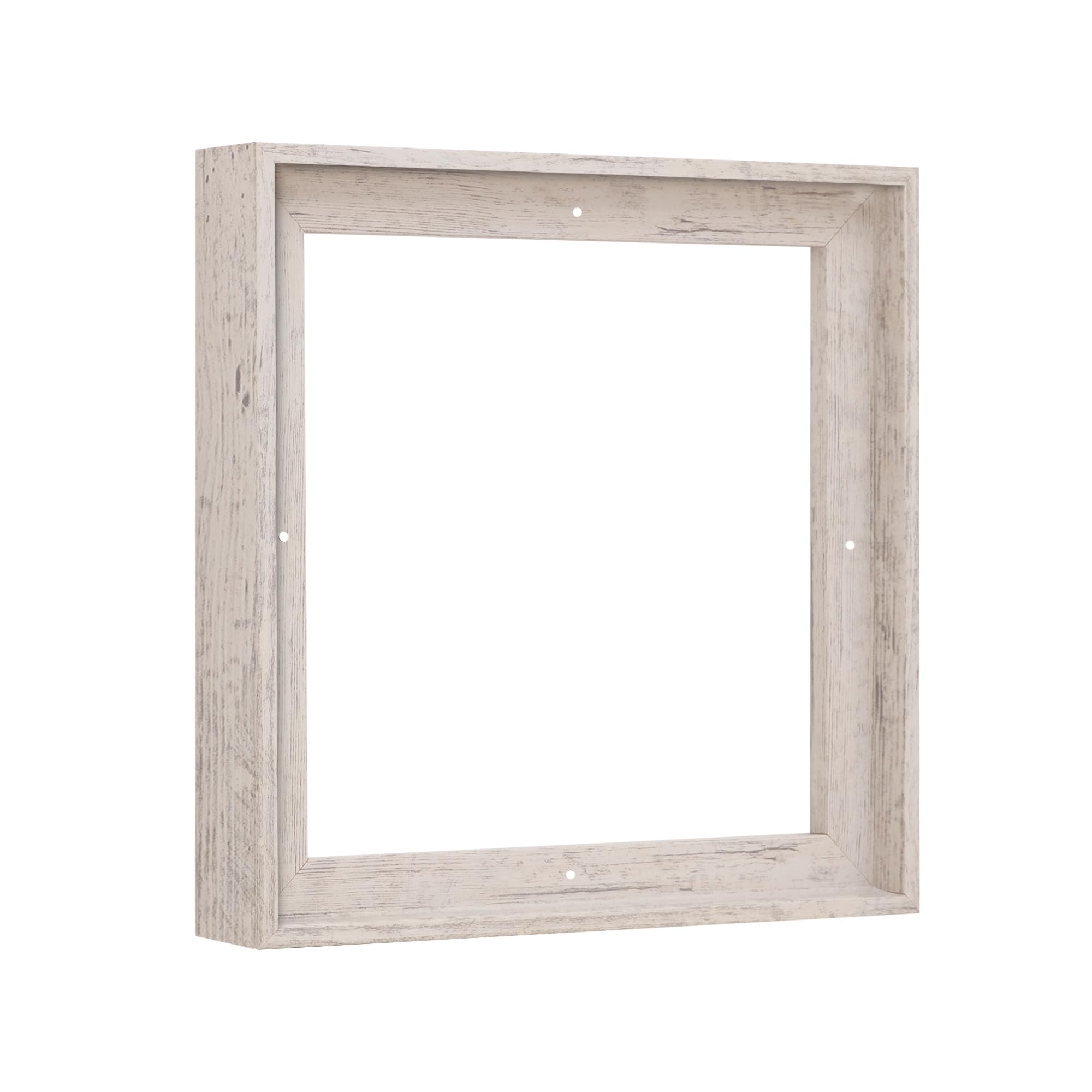 PIXY CANVAS Floater Frame 7x7 for 1-1/2 (1.5) inch Deep Canvas Paintings/Canvas Prints/Wood Canvas Panels/Wall Art/Wall Decor/Home Decor/Artwork (Distressed White, 7 x 7 inch, Square) — image 1