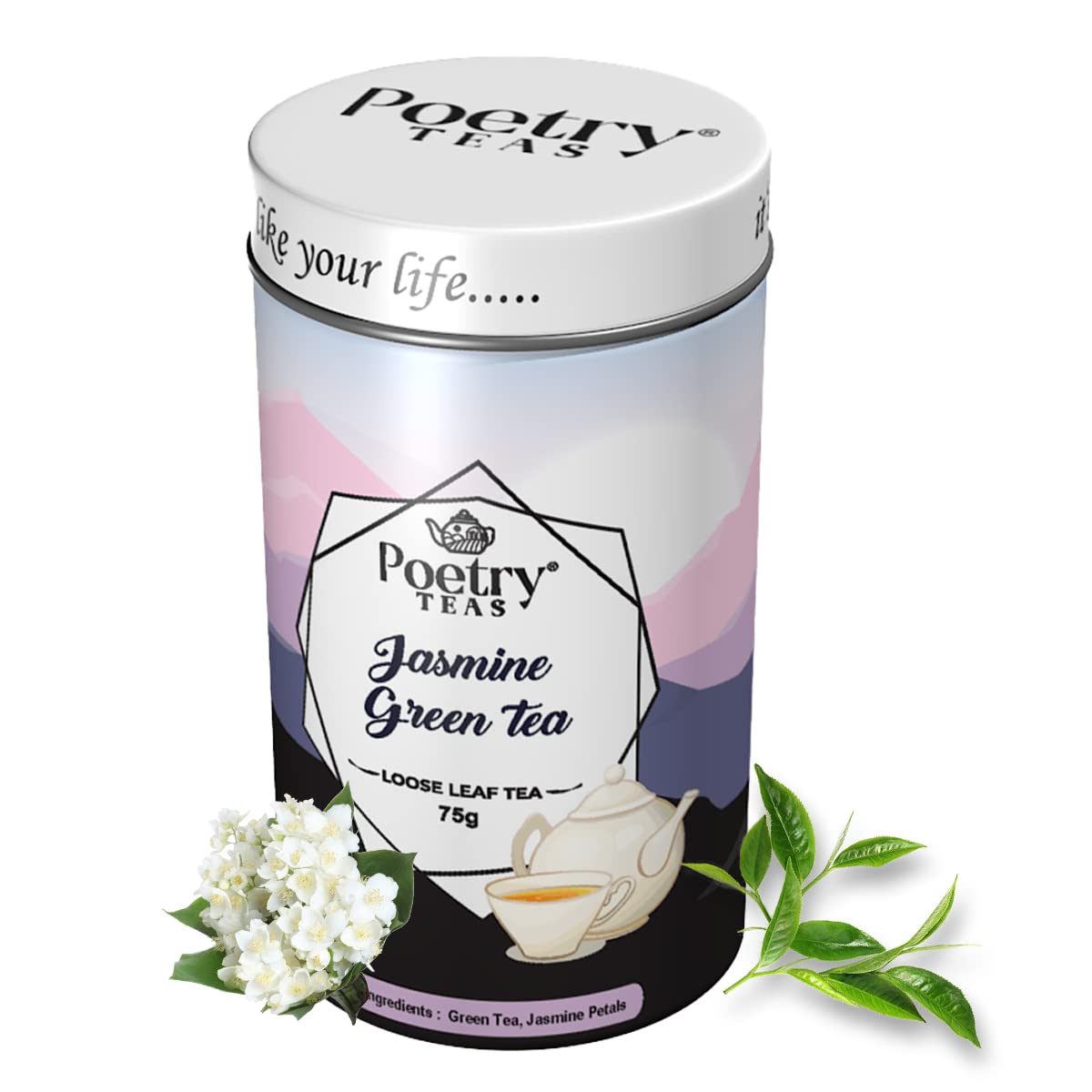 Poetry Teas - Jasmine Green Tea (Loose leaves 75gm | Burns Calories Faster | Speed-up Metabolism | Improves Digestive system | Made With 100% Natural Ingredients (Also available in teabags - 20) (B09TVWRSN3) Amazon Price History, Amazon Price Tracker