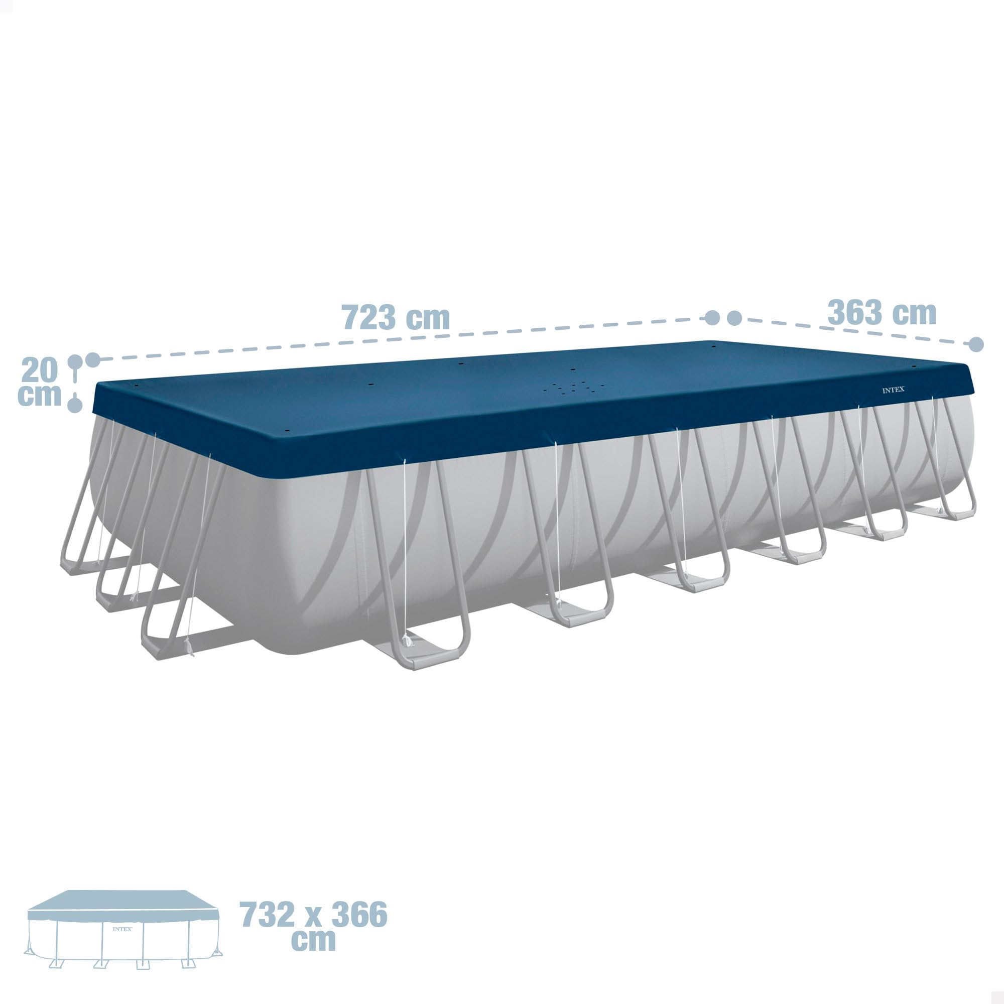 Intex - 28087 - Intex Plandeka zimowa Prostokątny Basen 7,32m x 3,66m - Grubość 50/100