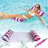 WELLXUNK Hamaca Flotante, Hamaca de Agua Inflable, Hamaca Flotante Inflable, Cama Flotante de Agua, Hinchable Piscina Cama, Hamaca de Agua 4 en 1 Piscina Tumbona para Verano Playa Mar Piscina
