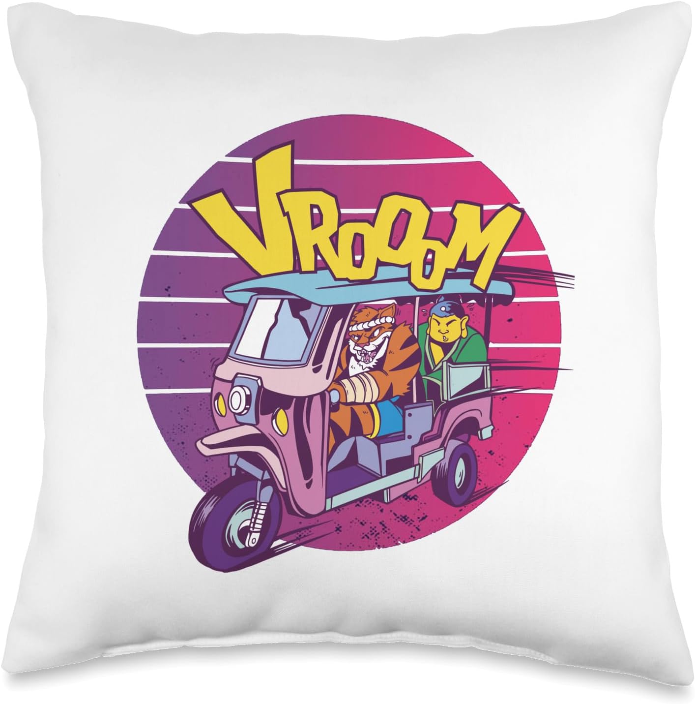 Thailand Travel Holiday Thai Bangkok TukTuk, Vrooom Throw Pillow, 16x16, Multicolor