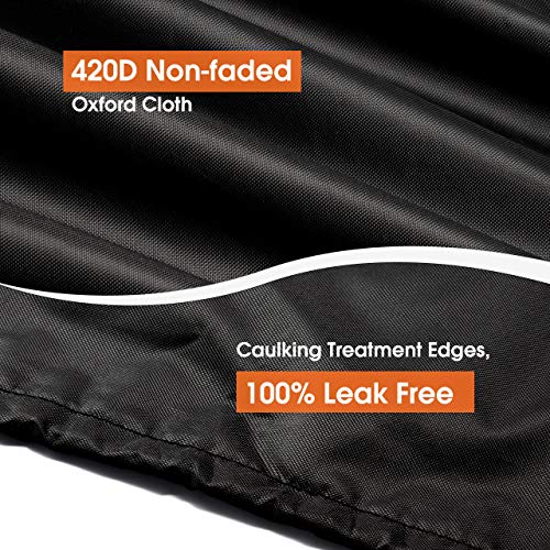 Homitt Patio Umbrella Cover, 420D Waterproof Offset Cantilever Patio Umbrella/Parasol Cover with Zipper for 7-13ft Outdoor Patio & Market Umbrellas,Large, Black