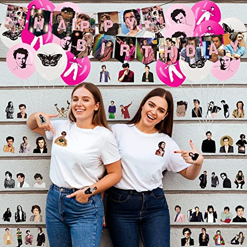 Singer Theme Party Supplies, Music Party Decorations Included Happy Birthday Banner, Cake Topper, Cupcake Topper, Balloons, Sticker, Band Birthday Party Favor For Fans Girls #TOP4