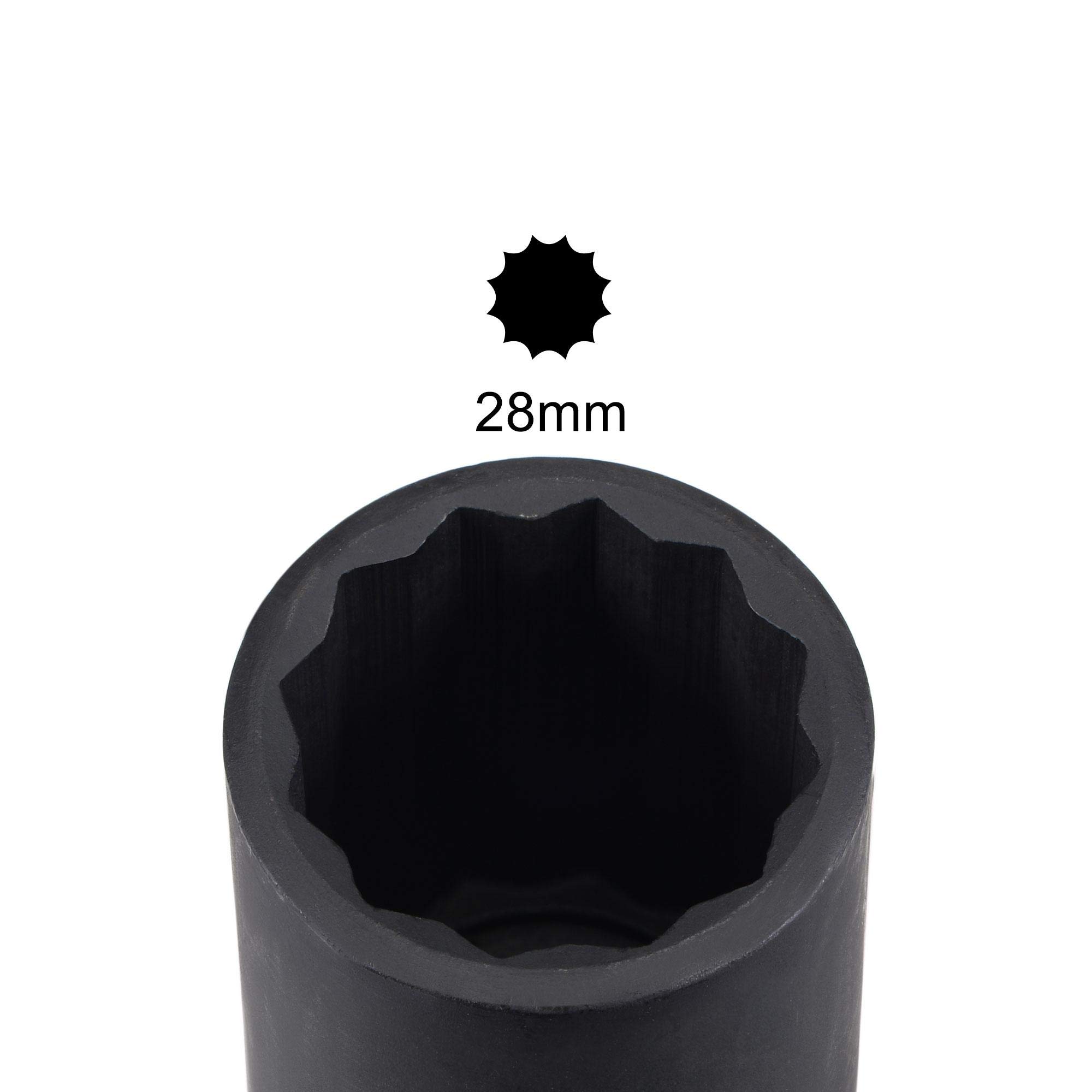 Uxcell 12-Kant-Tief-Stecknuss 36 Mm – 1/2" Antrieb, 78 Mm Lang, Aus Chrom-Molybdän-Stahl