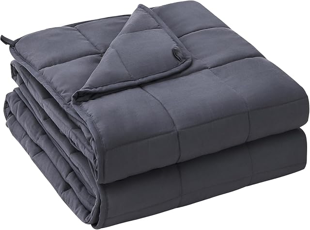 Yescool Couverture pondérée pour adultes (20 C'est vrai. 48" x 72", Gris) Couverture de refroidissement lourde pour dormir Parfaite pour 140-160 lbs, Couverture respirante de taille Twin avec perles en verre premium, lavable en machine