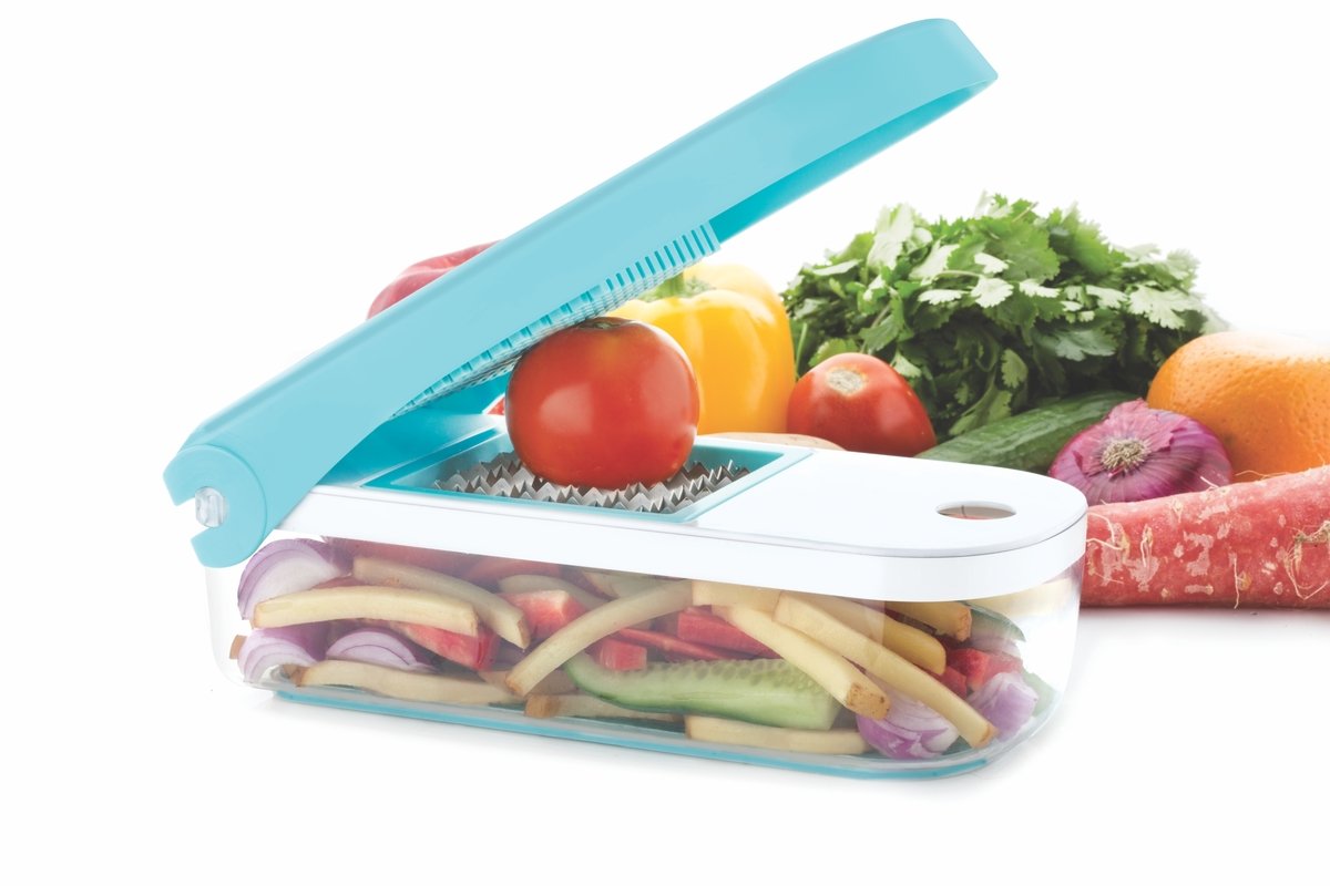 GANESH Plastic Vegetable Dicer,7 in 1,Blue