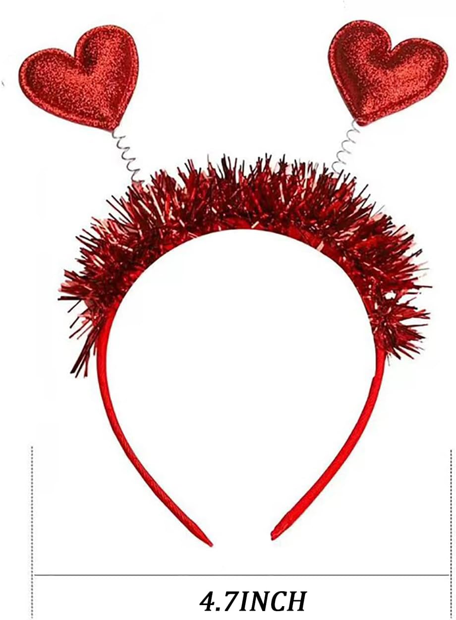 Valentine's Costume Set for Women, Heart Tutu Heart Headband, Sunglasses, Bow Stockings Valentine Party Supplies - Image 3