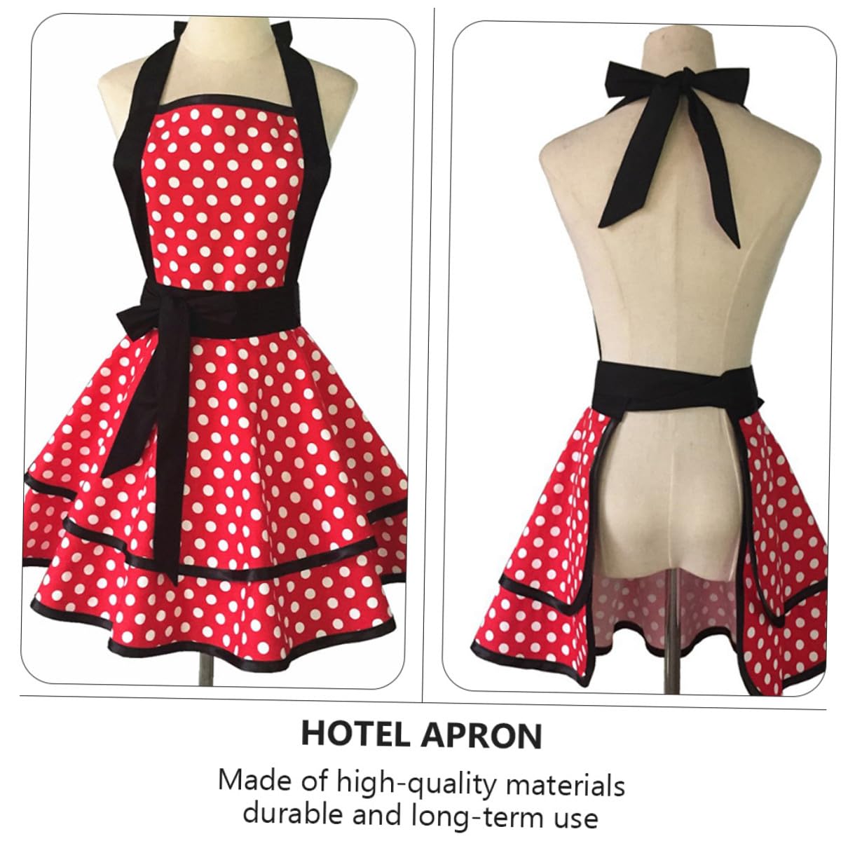 Abaodam Grembiule da Cucina e Motivo a Donna in Cotone 100% Doppio Strato Ampio per Lavoro in Hotel e Domestico