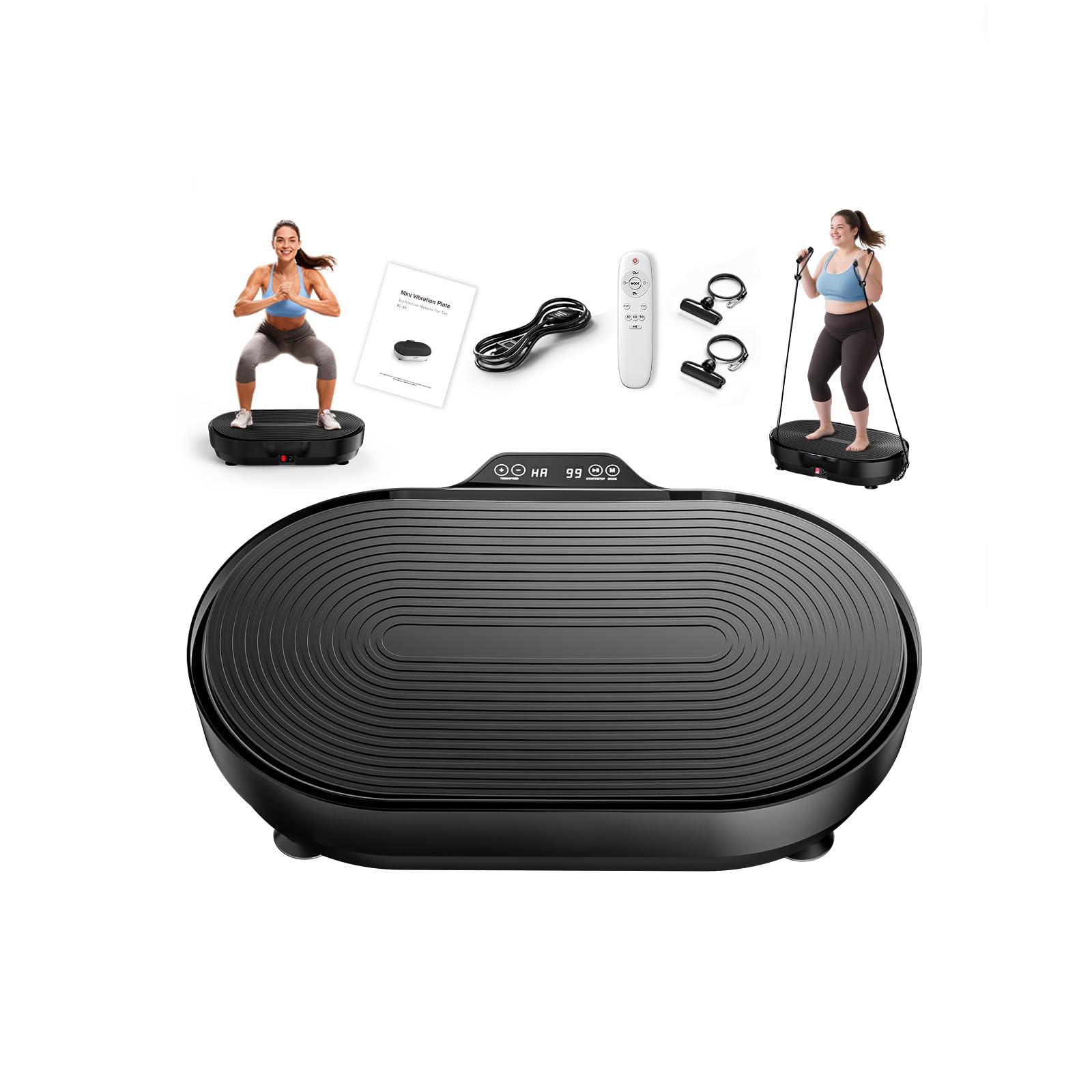 Vibration Plate Exercise Machine Vibration Plate for Lymphatic Drainage Vibrating Plate with Loop Bands Whole Body Vibration Plates