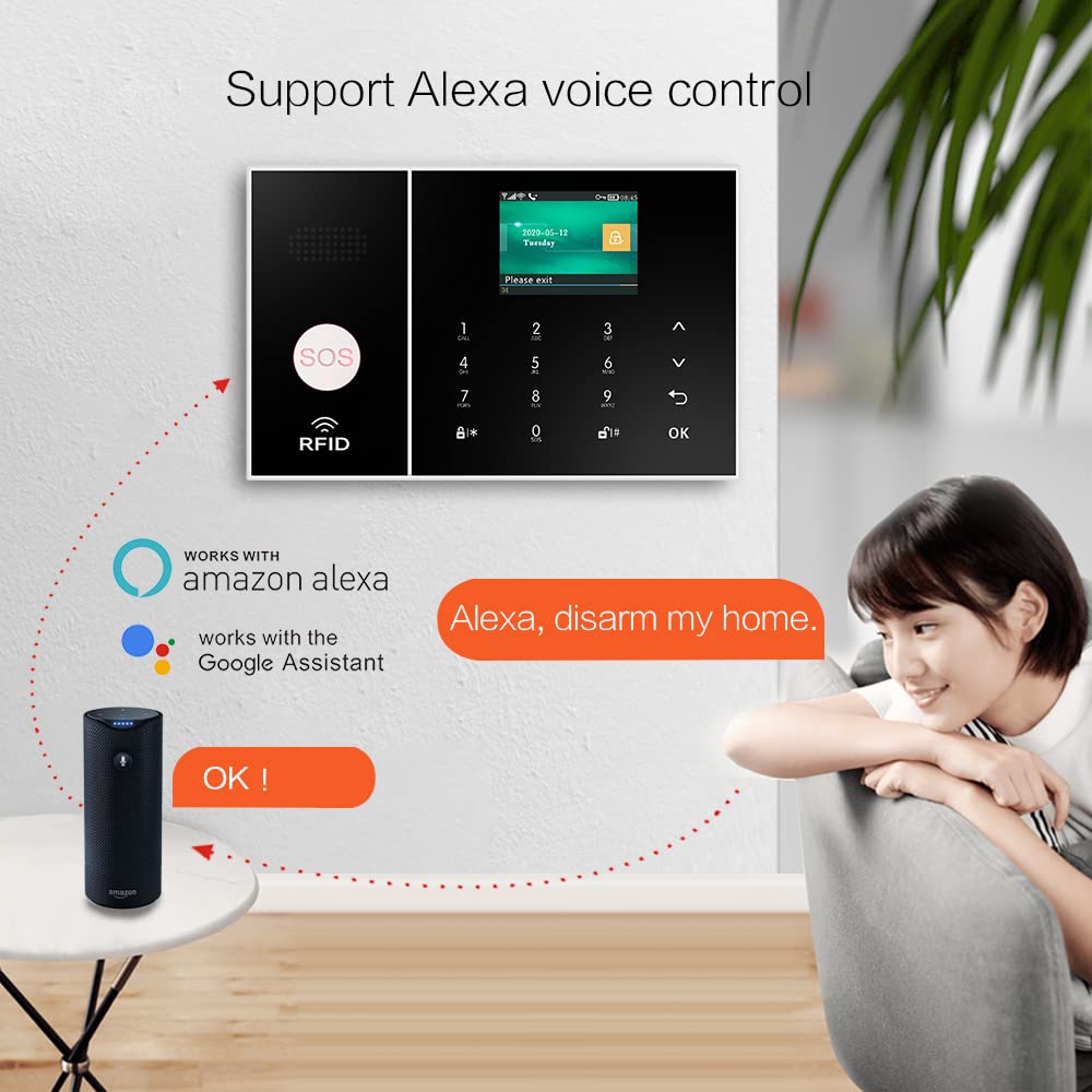 LWOHSI PG108 Alarm System for Home Security,WiFi+GSM 4G DIY Alarm Kit with Phone APP Alert, Door/Window Sensor, Remote - Image 2