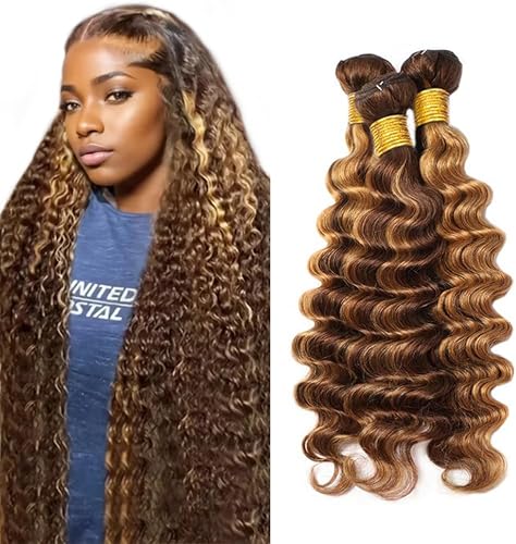 300g ZevPiul P427 Highlight Blonde Bundles Human Hair Brown 