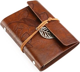 Ciieeo Cadernos Em Branco Caderno Vintage Caderno De Viagem Capa De Couro Pu Caderno Caderno Em Branco Diário Diário De Viagens Coreia Do Sul Folhas Marrons Diário Vintage Em Branco