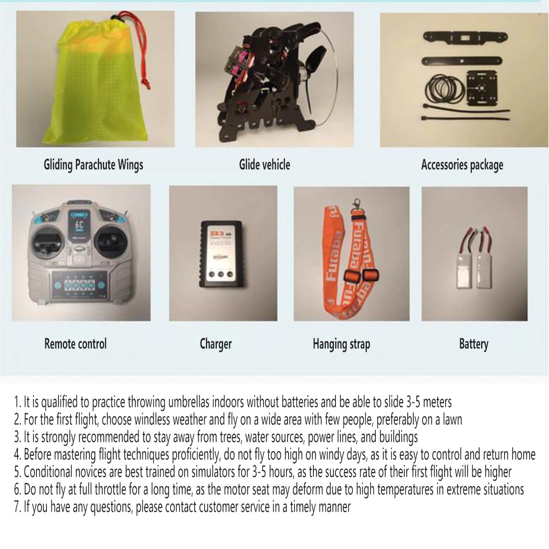 Parapente RC para adultos, mini parapente eléctrico de acrobacias RC de 2.4 G, planeador de acrobacias de envergadura de 100 cm, tela de nailon, control remoto de entrenamiento (versión
