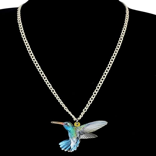 Miniatura 2 de DUOWEI Acrílico cian-azul colibrí collar colgante pendientes colgantes conjuntos de joyas para mujeres adolescentes niñas encanto regalos