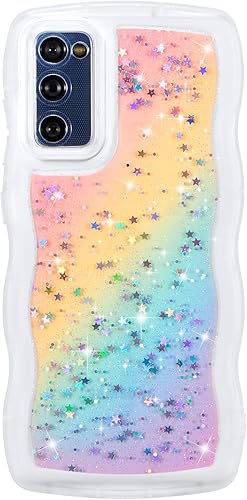 Miniatura 71 de ZTOFERA Funda protectora para Samsung Galaxy A14 4G/5G de 6.6", ondulada, con brillantina de estrella, poliuretano termoplástico transparente, suave