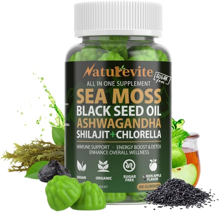 16 In 1 Sea Moss Gummies — US-Made, 3X Potent Seamoss Gummies for Men and Women with Black Seed Oil, Ashwagandha, Burdock, and More — Supports Immunity, Energy & Vitality (30-Day Supply, 60 Gummies) - Image 9
