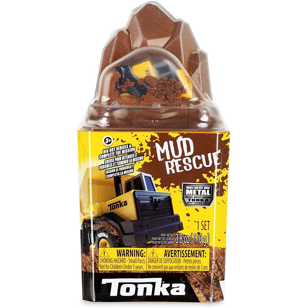 Tonka 6050 Metal Movers Mud Rescue Play Set, Die-Cast Trucks for Boys and Girls, Kids Construction Toys, Vehicle Toys for Creative Play, Toy Trucks for Children Aged 3 +(Assorted Colors / Style)