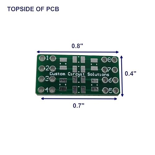 Miniatura 37 de Módulo de PCB SMD a DIP Breakout, 8 pines, SOIC a DIP Cabezal adaptador con resistor SMT integrado y/o almohadillas de condensador - 10 piezas