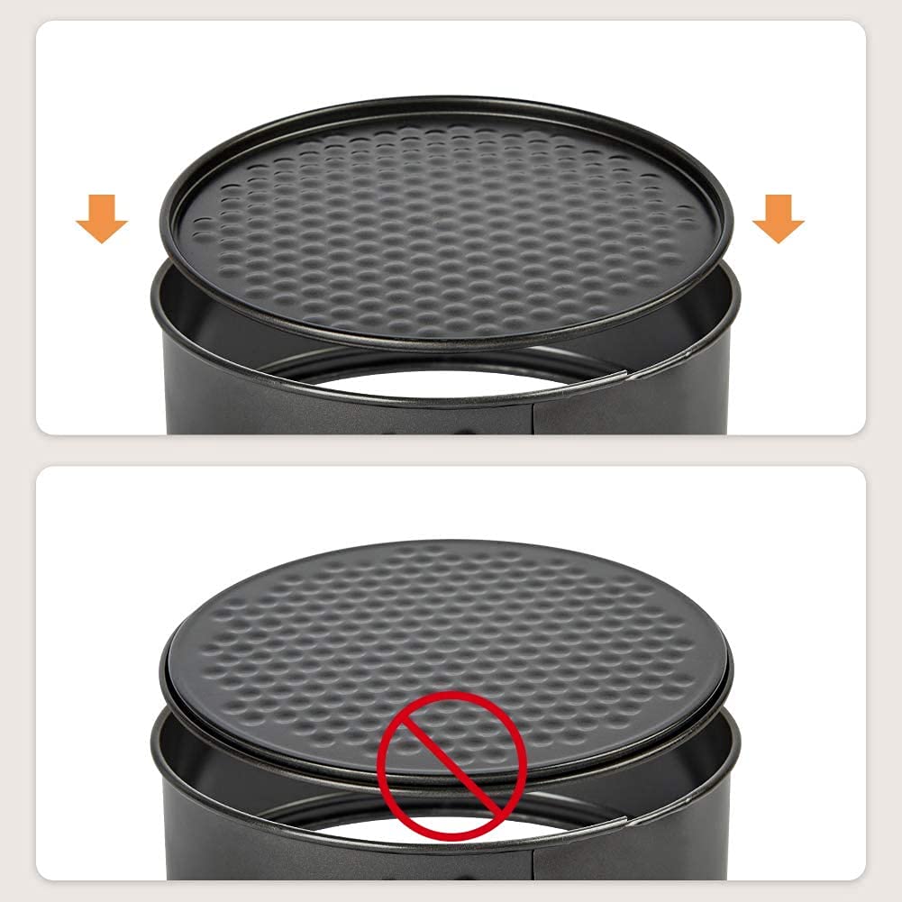 The bakers hub 3-Piece Non-Stick Springform Pan Set - 7", 8", 9" Inches | (18/20/22 cm) | Heavy-Gauge Aluminum Bakeware for Cheesecakes, Tarts & Cakes | Oven Safe & Easy Release 3