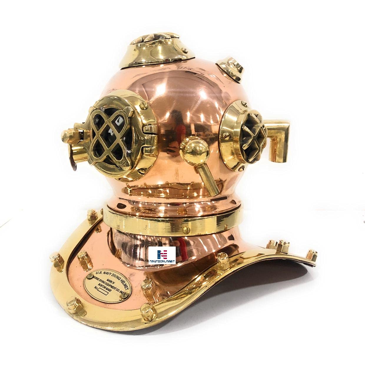 Copper Brass Divers Diving Helmet Miniature US Navy Helmet - Office Desk Decor/Shelf Decor