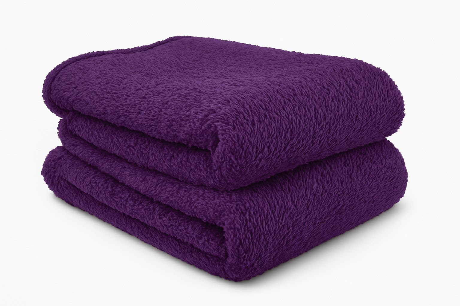 John Aird Teddy Fleece Cozy Bed Sofa Throw Blanket (Aubergine, King (200 x 240cm)
